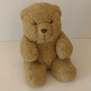 Vintage Teddy Bear Stuffed Animal Plush Toy Brown/Beige 1980s 9"